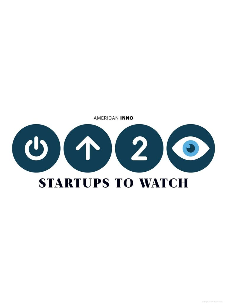 Startups to Watch: icons with power sign, up arrow, number two, and eye.
