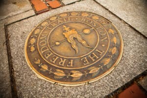 Bronze marker on the Freedom Trail